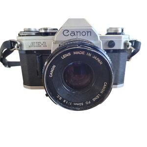 Canon Vintage AE-1 Camera SLR FD 50MM 1:8 S.C. WORKS great